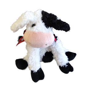 ✓Gund by Mica Cow sitting plaid bow Plush Named Blossom #2537 plush beanie